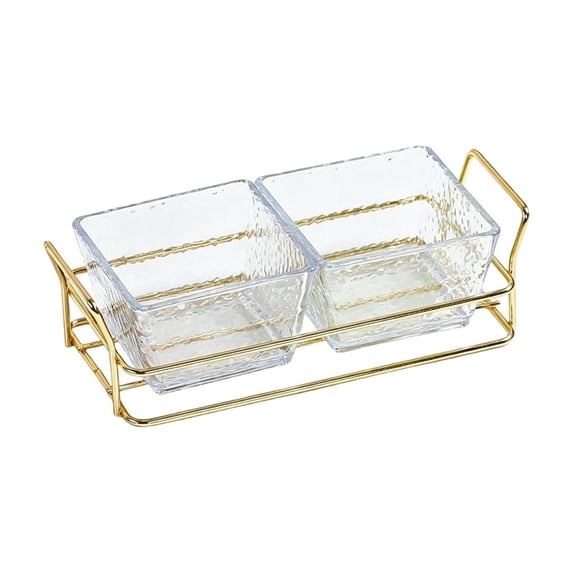 Beautynvta 2 Compartment Snack Tray, Fruit Storage Tray, Divided Fruit and Candy Dish for Snacks, Fruits, Candy and Condiments