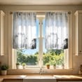 thumbnail image 1 of Beautynvta 2 Pack Black White Print Short Kitchen Curtains, Rod Pocket Light Filtering Window Drapes, Decorative Curtain Panels for Kitchen Bathroom Decor, 1 of 7