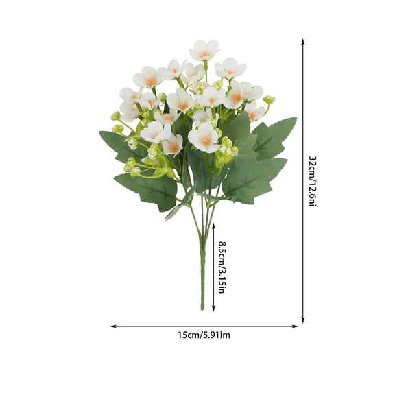 Beautynvta 2 Pcs Artificial Flowers, Fake Flowers for Wedding Decor, Silk Flowers Bouquet for Vase Fillers, Floral Arrangements, Table Centerpieces, Spring & Easter Decoration, White
