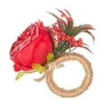 thumbnail image 1 of Beautynvta 2 Pcs Artificial Rose Napkin Rings, Faux Silk Rose Handmade Napkin Holders Rings Table Decorations for Wedding, Banquet, Birthday, Christmas, Valentine's, Thanksgiving, Red, 1 of 6