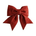 thumbnail image 1 of Beautynvta 2 Pcs Christmas Bows, Glitter Christmas Tree Bow Ornament DIY Festive Decor, Christmas Decorative Bows for Wreath Garland Xmas Tree Topper, Red, 1 of 6