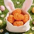 thumbnail image 1 of Beautynvta 2 Pcs Colored Rattan Ball for Basket Filler, 2.56'' Natural Rattan Weaving Ball, Easter Vase Filler Tabletop Decor, Holiday Decorative Eggs, Orange, 1 of 6