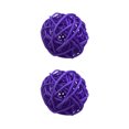 thumbnail image 1 of Beautynvta 2 Pcs Round Wicker Rattan Balls, 2'' Rattan Woven Decorative Ball Bowl Vase Filler, Wicker Balls for Birthday Home Party Table Centerpiece Wedding Decor, Purple, 1 of 6