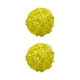thumbnail image 1 of Beautynvta 2 Pcs Round Wicker Rattan Balls, 2'' Rattan Woven Decorative Ball Bowl Vase Filler, Wicker Balls for Birthday Home Party Table Centerpiece Wedding Decor, Yellow, 1 of 6