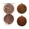 thumbnail image 1 of Beautynvta 2 Pcs Velvet Christmas Ball Ornaments, 3.94'' Large Flock Painted Christmas Tree Ornaments Hanging Pendants, Shatterproof Vintage Xmas Balls for Home Holiday Decor, 1 of 6