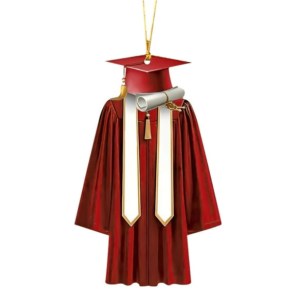 Beautynvta 2025 Graduation Gown Hanging Ornament, 3.15'' 2025 Graduation Christmas Hanging Ornament, Graduation Gifts for College, High School, Red