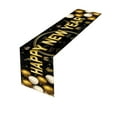 thumbnail image 1 of Beautynvta 2026 Happy New Year Table Runner, Black Gold Champagne Balloons Design, Disposable Rectangular Tablecloth cover for New Year's Eve Party Decoration, 13''x72'', 1 of 6