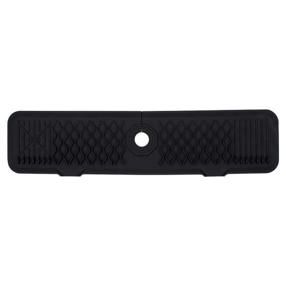Beautynvta 24'' Longer Faucet Mat for Kitchen Sink Splash Guard, 7 Degrees Slope Fast Self-Draining, Snap Lock Fit, Kitchen Sink Faucet Splash Guard Mat, Foldable, Non-Slip