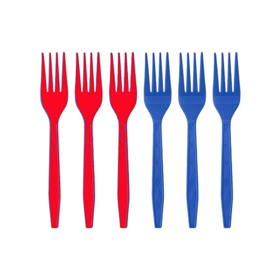 Beautynvta 24 Pcs 4th of July American Flag Patriotic Party Supplies Disposable Forks for Election Day 4th of July Independence Day Decorations
