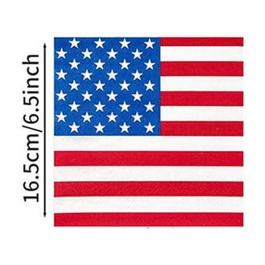 Beautynvta 24 Pcs 4th of July Party Tableware Supplies, American Flag Decoration Paper Napkins for Independence Day Memorial Day Decoration