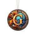thumbnail image 1 of Beautynvta 26 Initial Letter Christmas Ornaments, 3.15'' Personalized Round Christmas Letter Pendant, Xmas Alphabet Decorative Hanging Ornaments for Christmas Tree, G, 1 of 4