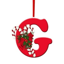Beautynvta 26 Initial Letter Ornaments Christmas Tree Decoration, 3.15'' Acrylic Christmas Letter Pendant with Candy Bouquet, Personalized Gifts Letter Hanging Ornament for Xmas Decor, G