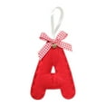 thumbnail image 1 of Beautynvta 26 Initial Letter Ornaments Christmas Tree Decoration, 4.7'' Fabric Letter Christmas Pendant with Bow Bell, Personalized Hanging Alphabet Letters for Christmas Tree Decor, A, 1 of 5