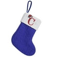 thumbnail image 1 of Beautynvta 26 Initial Letters Christmas Stockings, 7.1'' Embroidered Letter Knit Purple White Christmas Stocking, Personalized Letter Stocking for Holiday Decoration and Xmas Tree Fireplace, C, 1 of 3