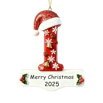 Beautynvta 26 Letter Christmas Tree Ornaments, Red Snowflake Initial Letter Christmas Ornaments for Xmas Tree, Personalized DIY Acrylic Pendant for Holiday Party Decor, Xmas Gifts, I