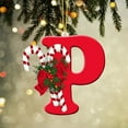 thumbnail image 1 of Beautynvta 26 Letter Ornaments Christmas Tree Decoration, 3.54'' Personalized Christmas Letter Pendant, Xmas Alphabet Letters for Christmas Tree DIY Craft Christmas Ornaments, P, 1 of 2