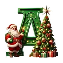 Beautynvta 26 Letters Christmas Tree Decoration, 3.14'' Personalized Christmas Letters Hanging Pendant, Xmas Alphabet Letters for Christmas Tree DIY Craft Christmas Ornaments, (A)