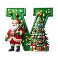 thumbnail image 1 of Beautynvta 26 Letters Christmas Tree Decoration, 3.14'' Personalized Christmas Letters Hanging Pendant, Xmas Alphabet Letters for Christmas Tree DIY Craft Christmas Ornaments, (V), 1 of 5