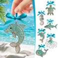 thumbnail image 1 of Beautynvta 2D Sea Glass Sea Creature Ornaments, Handcrafted Sea-Tumbled Glass Pendants, Window & Tree Decor for Coastal Home, Christmas and Gift Giving, 1 of 6