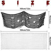 Beautynvta 30''x72'' Halloween Creepy Cloth, Large Halloween Spooky Cloth Fabric Gauze Cheese Cloth for Indoor Outdoor Scary House Halloween Party Supplies Decoration