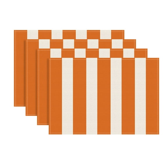 Beautynvta 4 Pcs Fall Placemats Decorations, 11.8''x17.7'', Hello Pumpkin Printed Placemats, Kitchen Dining Table Mats for Halloween Thanksgiving Harvests Party Decoration