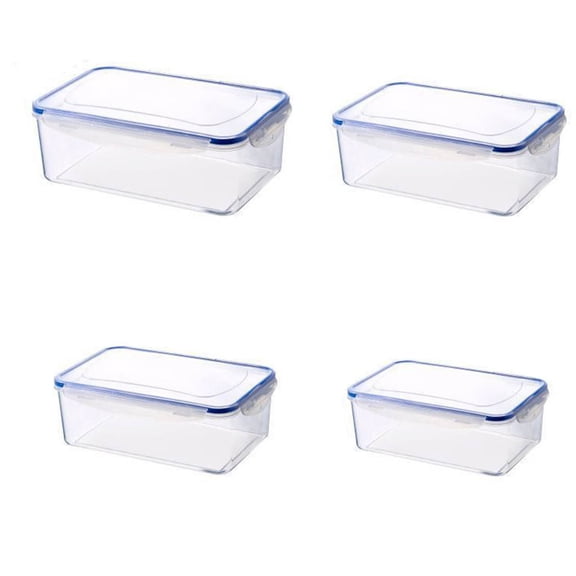 Beautynvta 4 Pcs Plastic Food Storage Containers Set, Plastic Containers with Leakproof Airtight Lids for Food Storage, Meal Prep, Lunch