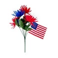 thumbnail image 1 of Beautynvta 4th of July Artificial Flowers Bouquet, Patriotic Fake Red White and Blue Daisise Flowers with American Flags for Independence Day Memorial Day Home Decoration, 1 of 6
