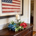 thumbnail image 1 of Beautynvta 4th of July Candle Rings, Artificial Flower Wreath Red Blue White Fake Flowers Patriotic Candle Holder for Table Centerpiece Decor, 4th of July Memorial Day Decorations, 1 of 8