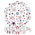 thumbnail image 1 of Beautynvta 4th of July Party Supplies Set, 20 Pcs 7'' Patriotic Star Disposable Paper Plates Set, Red White Blue Decor Tableware Set for Independence Day Party Decorations, 1 of 5