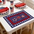 thumbnail image 1 of Beautynvta 4th of July Patriotic Placemats, Red White and Blue Stars Place Mats, Linen Table Mats Independence Day Holiday Table Placemats for Indoor Outdoor Party Supplies, 12''x18'', 1 of 6