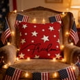 thumbnail image 1 of Beautynvta 4th of July Pillow Covers, 18x18 Inch, Red White Stars Patriotic Throw Pillow Covers, Independence Day Memorial Day Cushion Case for Sofa Couch, 1 of 6