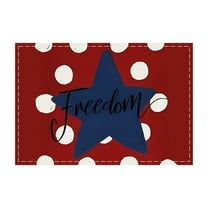 Beautynvta 4th of July Placemats, Patriotic Linen Table Mats, America Flag Stars Stripe Place Mats for Independence Memorial Day Party Kitchen Dining Decoration, 11.8x17.7 In