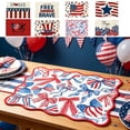 thumbnail image 1 of Beautynvta 4th of July Placemats, Stars and Stripes Bows Decor Patriotic Placemats, Red White Blue Heat-Resistant Washable Table Mat for Kitchen Dining Table Decor, 13x13 Inch, 1 of 7
