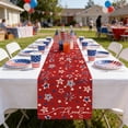 thumbnail image 1 of Beautynvta 4th of July Table Runner, Blue White Stars and Fireworks Patriotic Table Runner, 250th Anniversary Linen Table Runner for Kitchen Dining Table Decor, 72x13 Inch, 1 of 6
