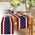 thumbnail image 1 of Beautynvta 4th of July Table Runner, Stars and Stripes Patriotic Table Runner, Red White Blue American Independence Memorial Day Kitchen Dining Table Decor, 13x72 Inch, 1 of 9