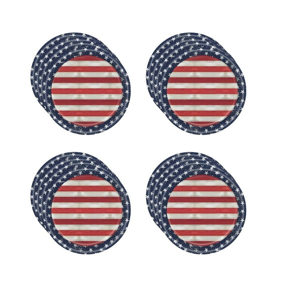Beautynvta 4th of July Patriotic Party Tableware Set, American Stars and Stripes Disposable Dinnerware Set, Disposable Paper Plates, 9 Inch, Serve 16