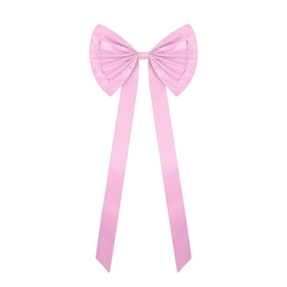 Beautynvta 5.91 Ft Extra Large Christmas Satin Bows with Long Streamers, Christmas Tree Topper Decorations, Xmas Tree Toppers Bows for Holiday Birthday Wedding Party Decor, Pink