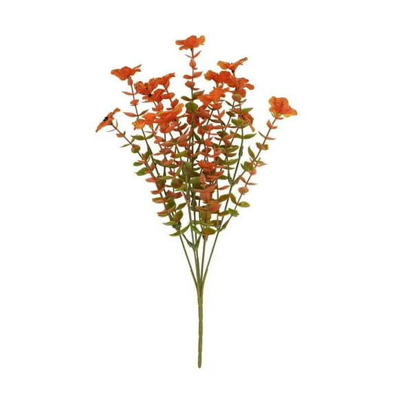 Beautynvta 5 Pcs Artificial Fall Flowers, 14.5'' Orange Fake Baby's Breath Flowers, Realistic Silk Floral Stems for Thanksgiving Halloween Christmas Flower Arrangement Decor