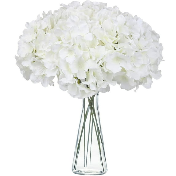 Beautynvta 5 Pcs Artificial Hydrangea Flower, Fake Silk Flowers Bouquet Faux Hydrangea Stems for Flower Arrangement Wedding Centerpieces Home Decor