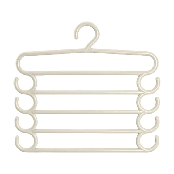 Beautynvta 5 Tier Trouser Rack, Space-Saving Closet Pants Hanger, Adjustable Multi-Layer Hooks for Trousers, Jeans, Uniforms, Multifunctional Pants Hanging Storage