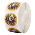 thumbnail image 1 of Beautynvta 500 Pcs 4th of July Patriotic Stickers, Round American Flag Eagle Stickers, White and Blue Stickers for Independence Day Memorial Day Card Decor, 1 of 4