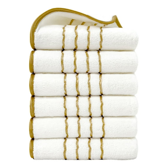 Beautynvta 6 Pack Hand Towels Set, Velvet Striped Towel, Soft and Highly Absorbent Towels for Bathroom, Gym, Shower, Hotel, and Spa, 27''X13.3''