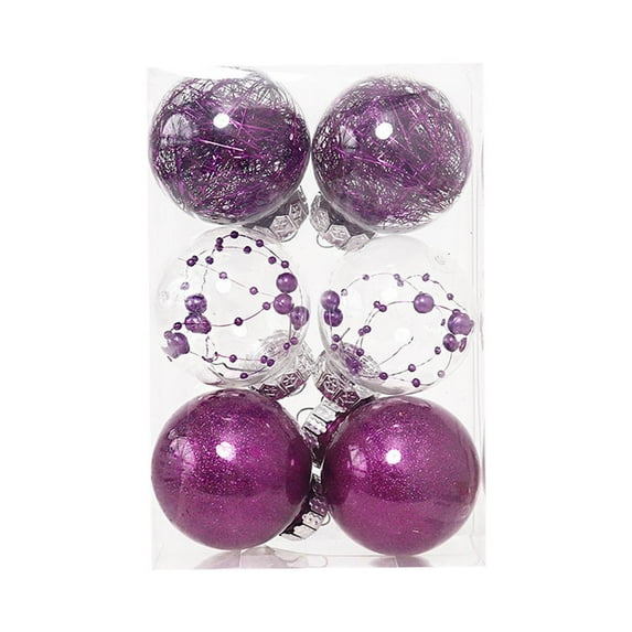 Beautynvta 6 Pcs Christmas Ball Ornaments Set, 3.15'' Clear Plastic Fillable Ornament, Christmas Tree Ornaments Hanging Balls, for DIY Crafts Christmas Wedding Party Decor