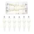 thumbnail image 1 of Beautynvta 6 Pcs Christmas Tree Ornaments, Velvet Cone Shaped Hanging Ornaments for Christmas Tree, Flocked Shaped Christmas Balls for Christmas Party Decorations, 6.69"x1.57"x1.57", White, 1 of 5