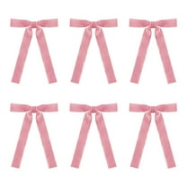 Beautynvta 6 Pcs Velvet Christmas Tree Bows, Vintage Rustic Small Craft Ribbon Bows for Garland Wreath Gift Wrapping Candy Bags Party DIY Decorations, 5.1''x7.1''