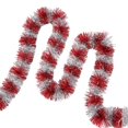 thumbnail image 1 of Beautynvta 7.55 Ft Colorful Wool Striped Tinsel Garland, Hanging Christmas Tree Garland Festive Holiday Indoor Decor for Home Party and Office Scene Setup, 1 of 6
