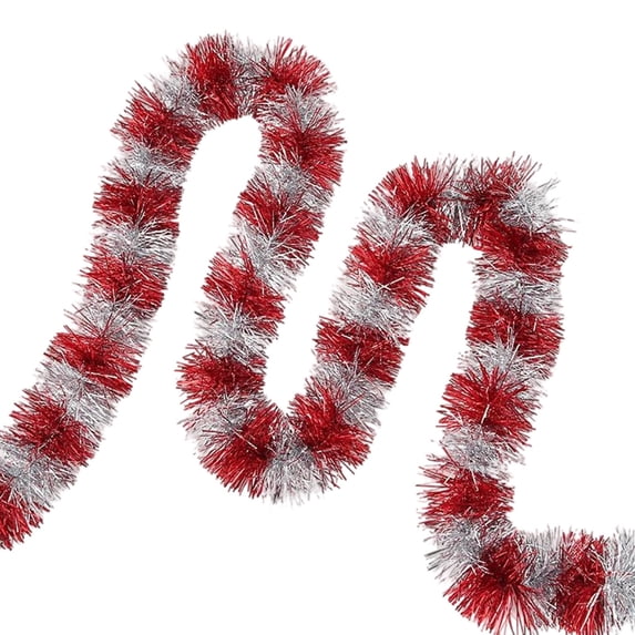 Beautynvta 7.55 Ft Colorful Wool Striped Tinsel Garland, Hanging Christmas Tree Garland Festive Holiday Indoor Decor for Home Party and Office Scene Setup