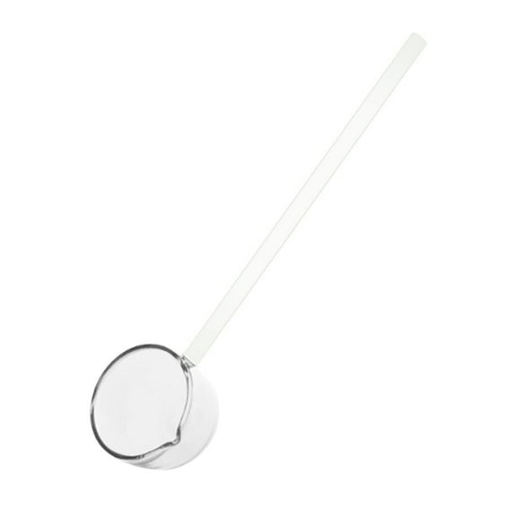 Beautynvta 9.65'' Heat Glass Ladle, High Temperature Borosilicate Glass Mixing Utensil Ladle with Pourable Mouth, for Home Kitchen Banquet Restaurant Soup Spoon