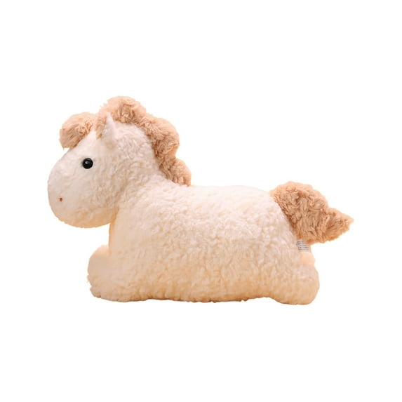 Beautynvta 9.84 Inch Cute Cartoon Little Horse Doll Throw Pillow, Beige Plush Horse Toy Doll, Unique Stuffed Animal Doll Gift for Family and Friends, New Year's Eve Gifts
