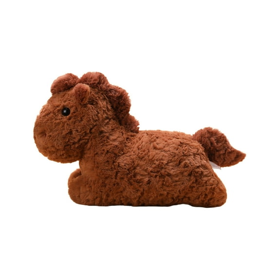 Beautynvta 9.84 Inch Cute Cartoon Little Horse Doll Throw Pillow, Brown Plush Horse Toy Doll, Unique Stuffed Animal Doll Gift for Family and Friends, New Year's Eve Gifts